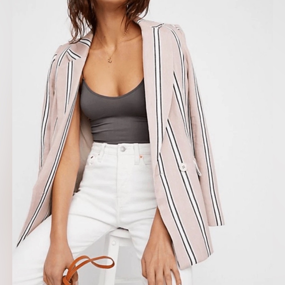 Free People Uptown Girl Blazer In Rose Size M